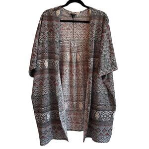Torrid Open Front Cardigan Western Short Sleeve Kimono Women's Sz 3X